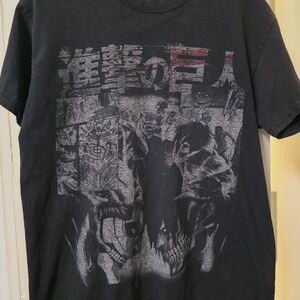 Men's Attack on Titan Goat Crew Black Graphic Tee